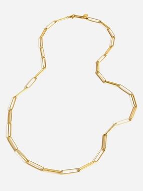 J. Crew Demi-fine 14k gold-plated long paper-clip necklace.